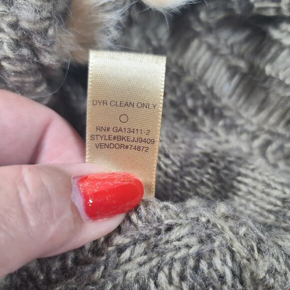 BKE buckle womens duster cardigan sweater beige Wool Rabbit hair Size Large Boho - Picture 6 of 8